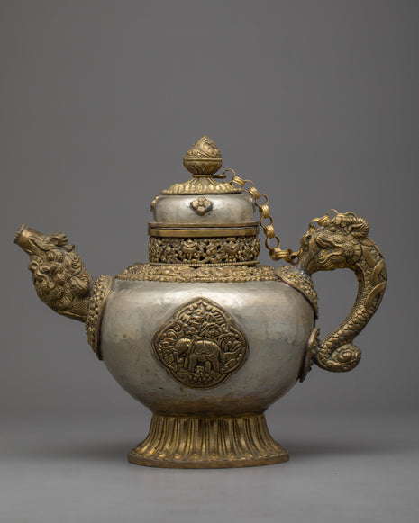 White Metal Tea Pot 