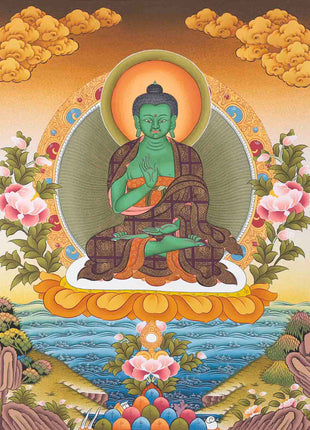 Thangka Of Amoghasiddhi | Traditional Artwork | Buddhist Wall Decors