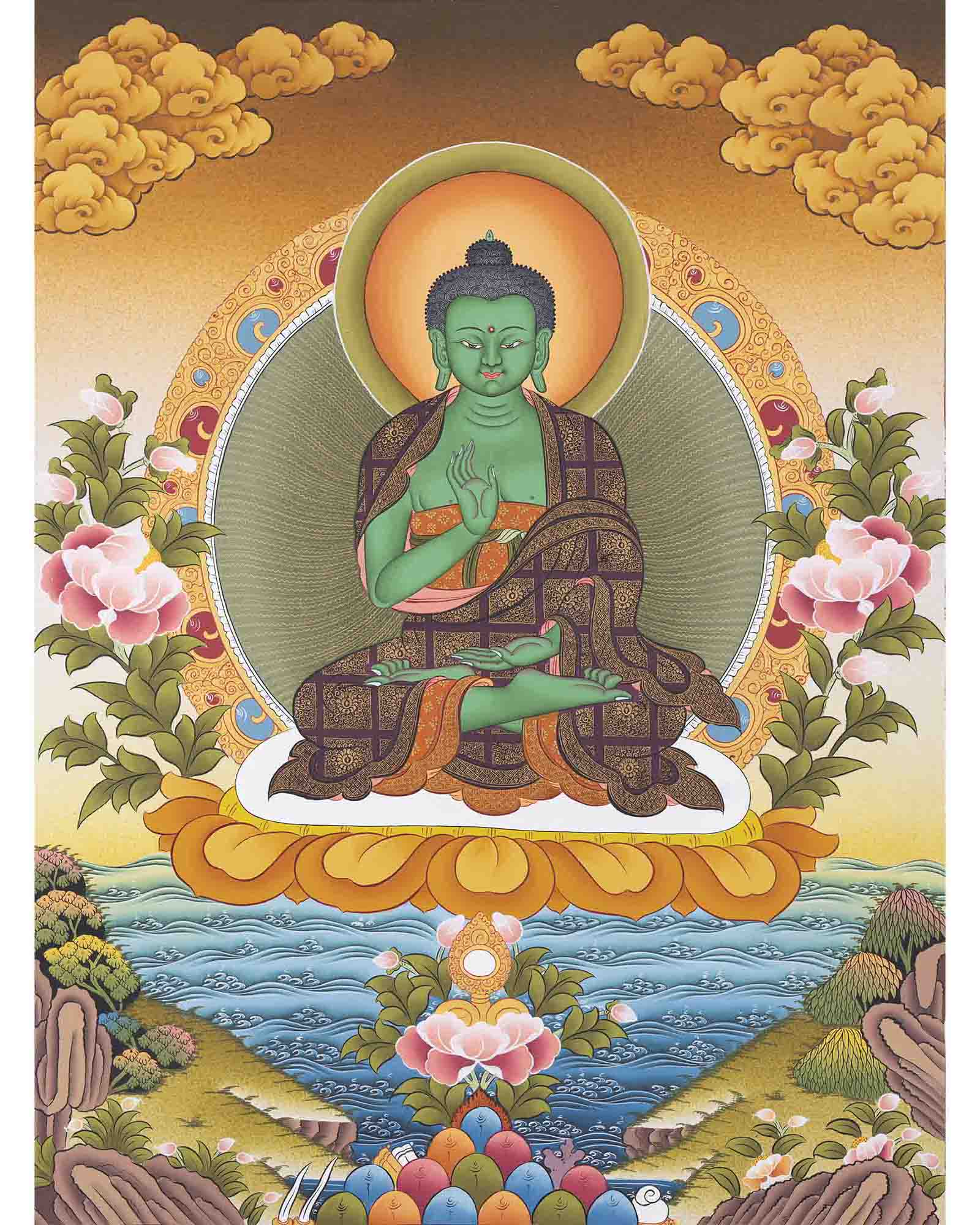 Thangka Of Amoghasiddhi | Traditional Artwork | Buddhist Wall Decors