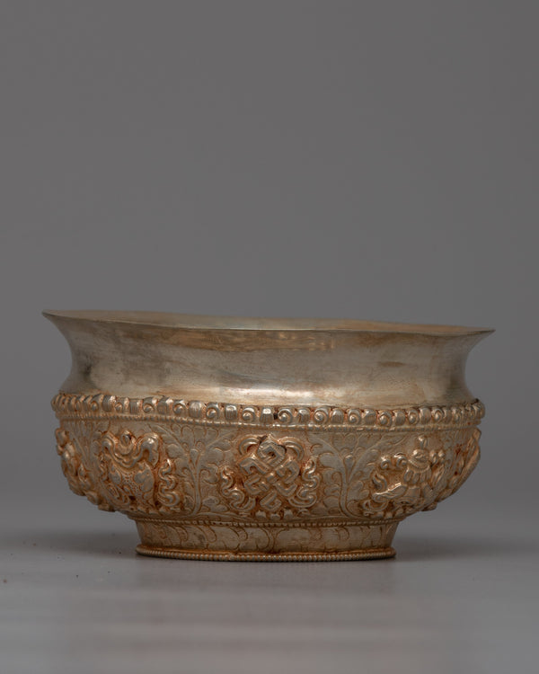 Tibetan White Metal Bowl
