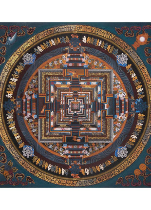 Tibetan Kalachakra Mandala | Hand painted Tibetan Thangka