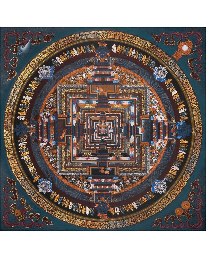 Tibetan Kalachakra Mandala | Hand painted Tibetan Thangka