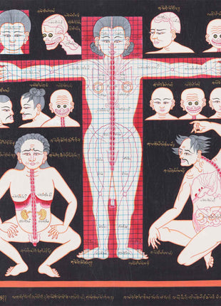 Cranial Physiognomy | Tibetan Thangka Depicting the Circulation of Blood