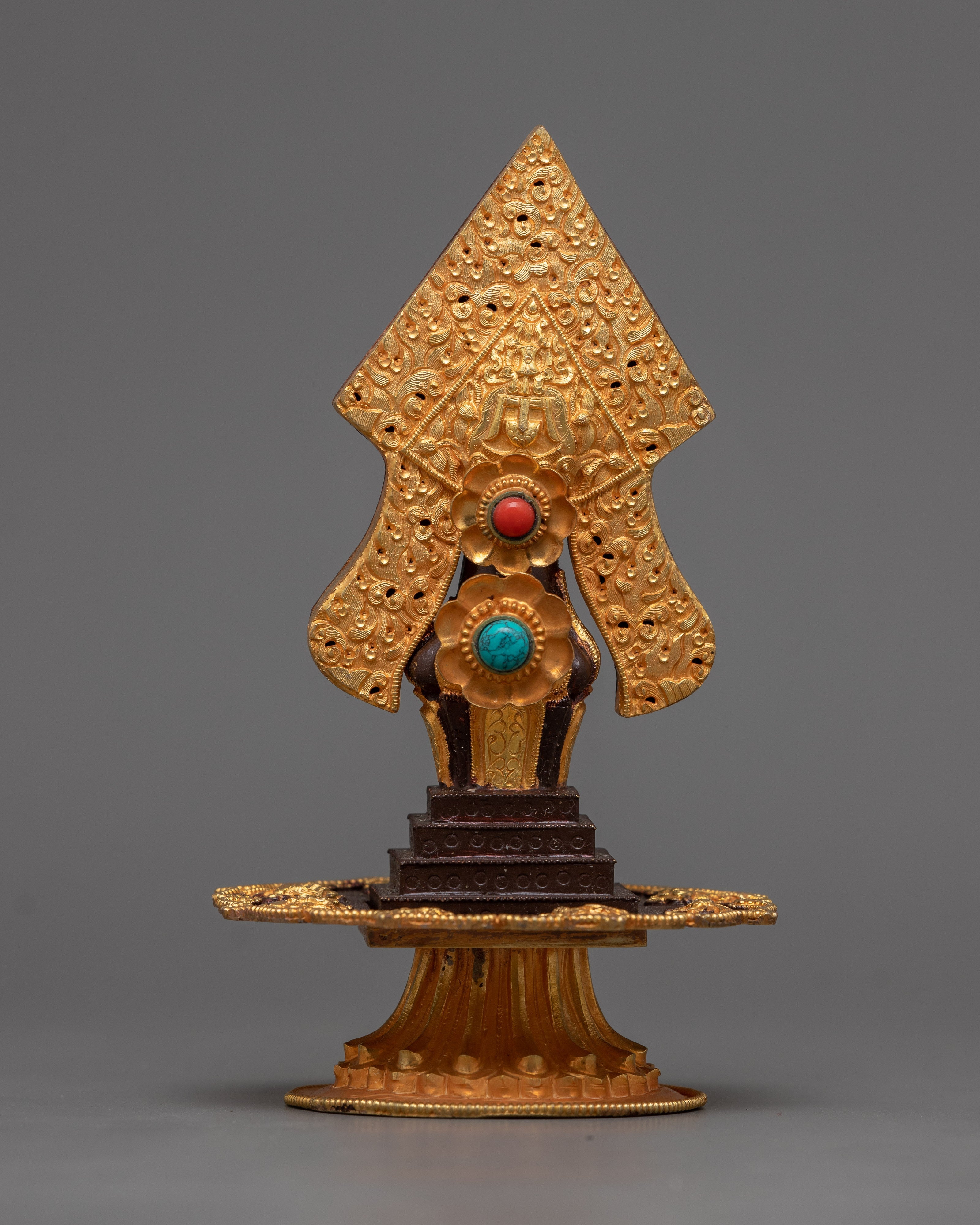 Tibetan Copper Torma | Handcrafted Buddhist Decor