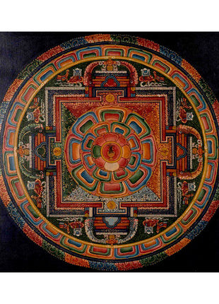 Traditional Mandala Thangka | Tibetan Handpainted Art | Religious Wall Decors