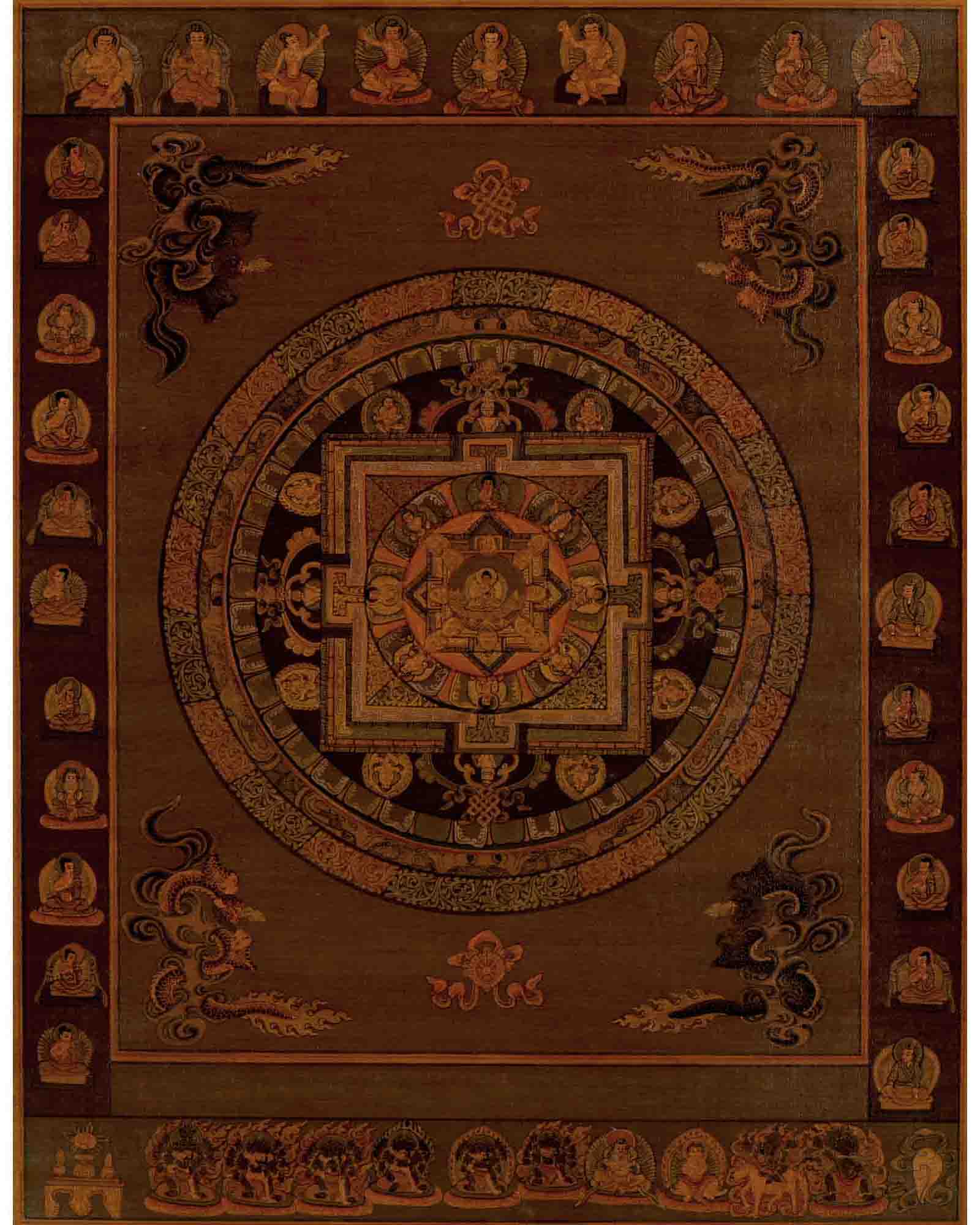 Traditional Mandala Thangka | Oil Varnished Art | Religious Wall Decors