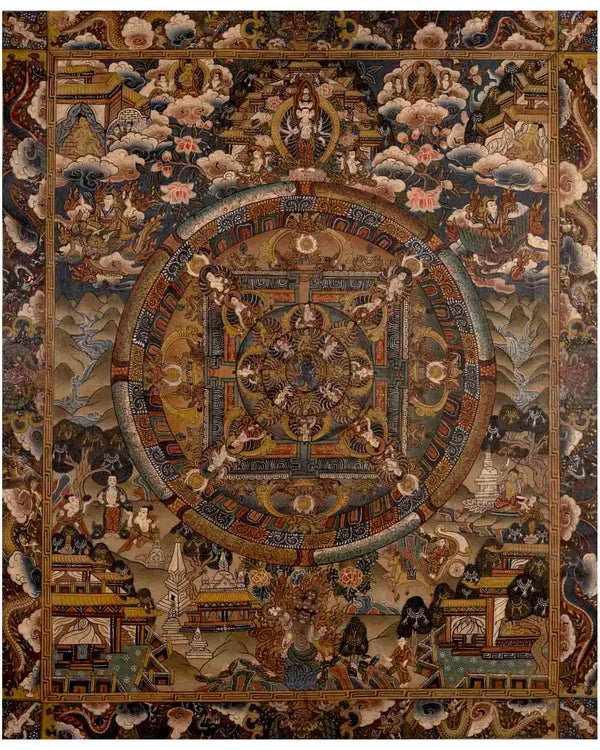 Traditional Mandala Thangka | Religious Tibetan Paintnig | Wall Decors