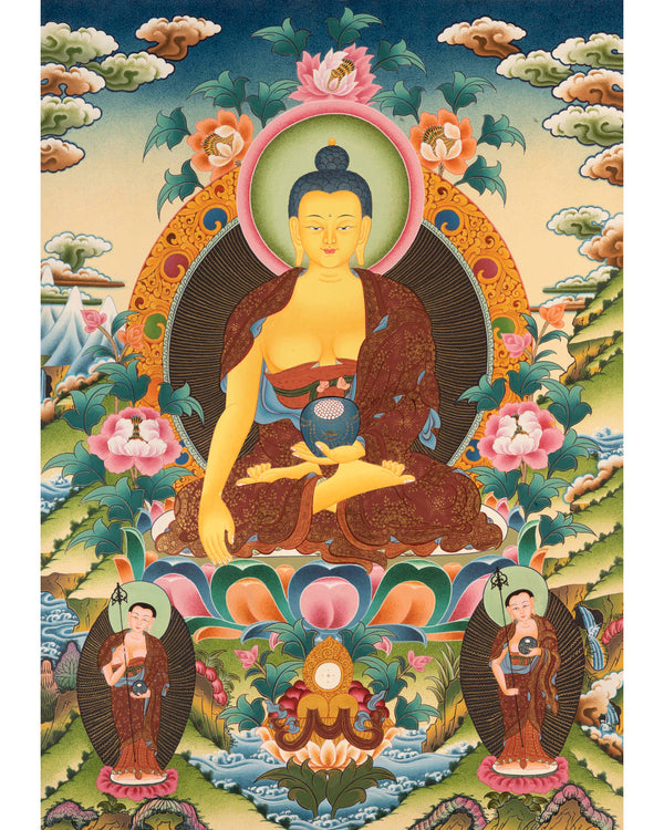 Traditional Shakyamuni Buddha |  Buddhist Thangka Painting