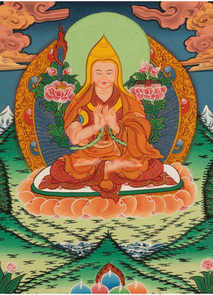 Tsongkhapa Tibetan Thangka | Art Painting for Meditation