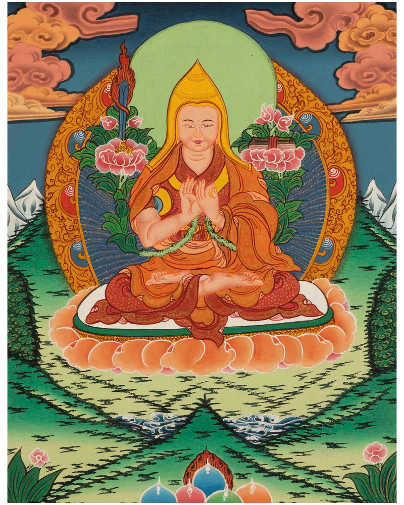 Tsongkhapa Tibetan Thangka | Art Painting for Meditation