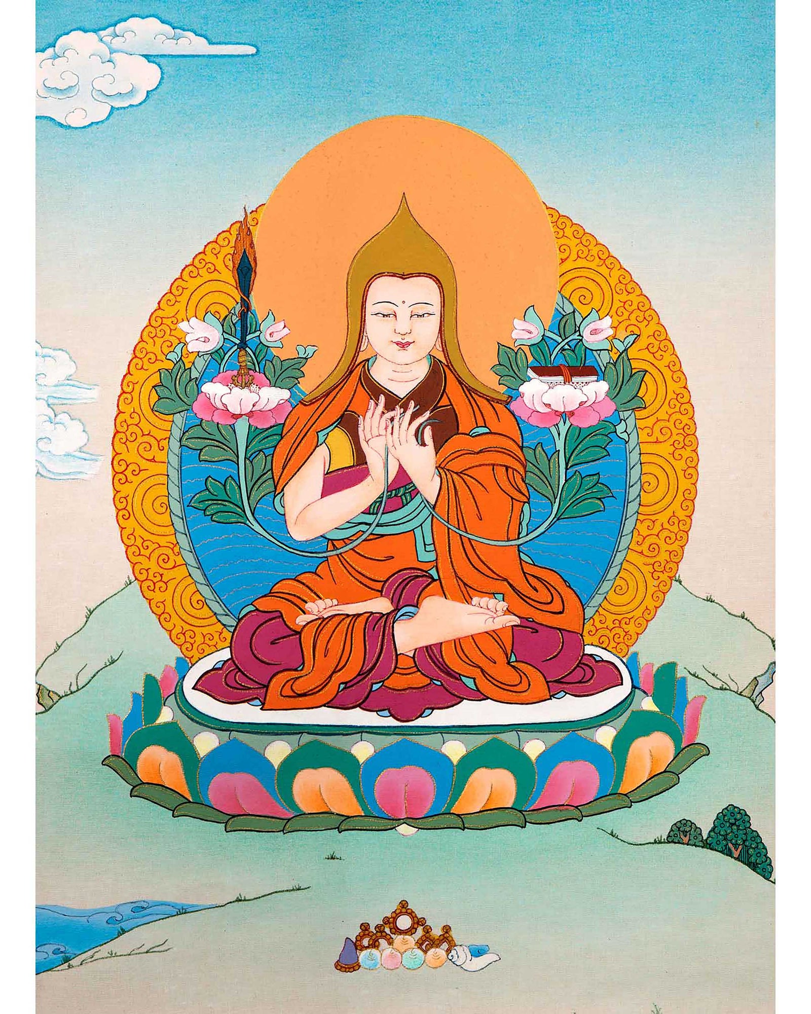 Tsongkhapa Thangka | Losang Dragpa | Tibetan Buddhist Master Art