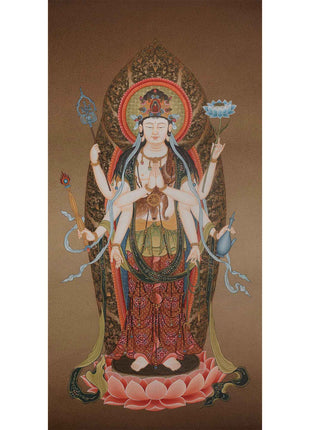 Unique Thangka of the Eight Armed Avalokiteshvara | Japanese Deity