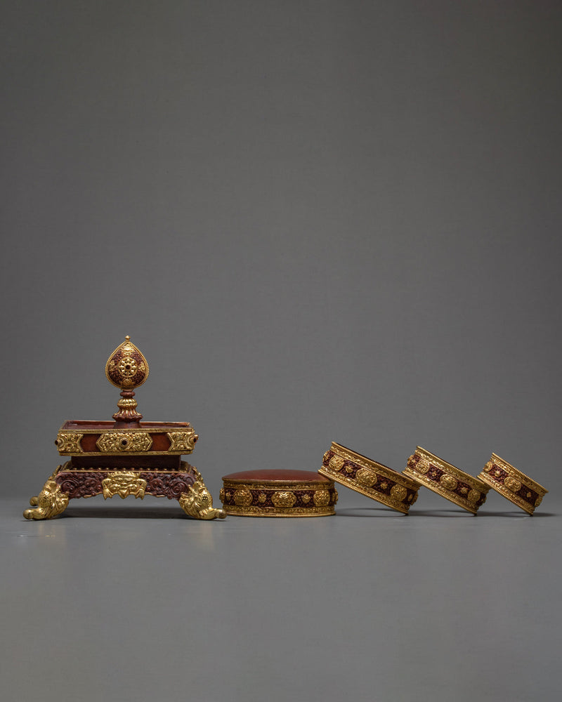 Valuable Offering Set | Copper Mandala Set | Buddhist Ritual Item