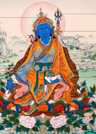 Guru Urgen Menla, Medicine Buddha Form of Guru Rinpoche Thangka