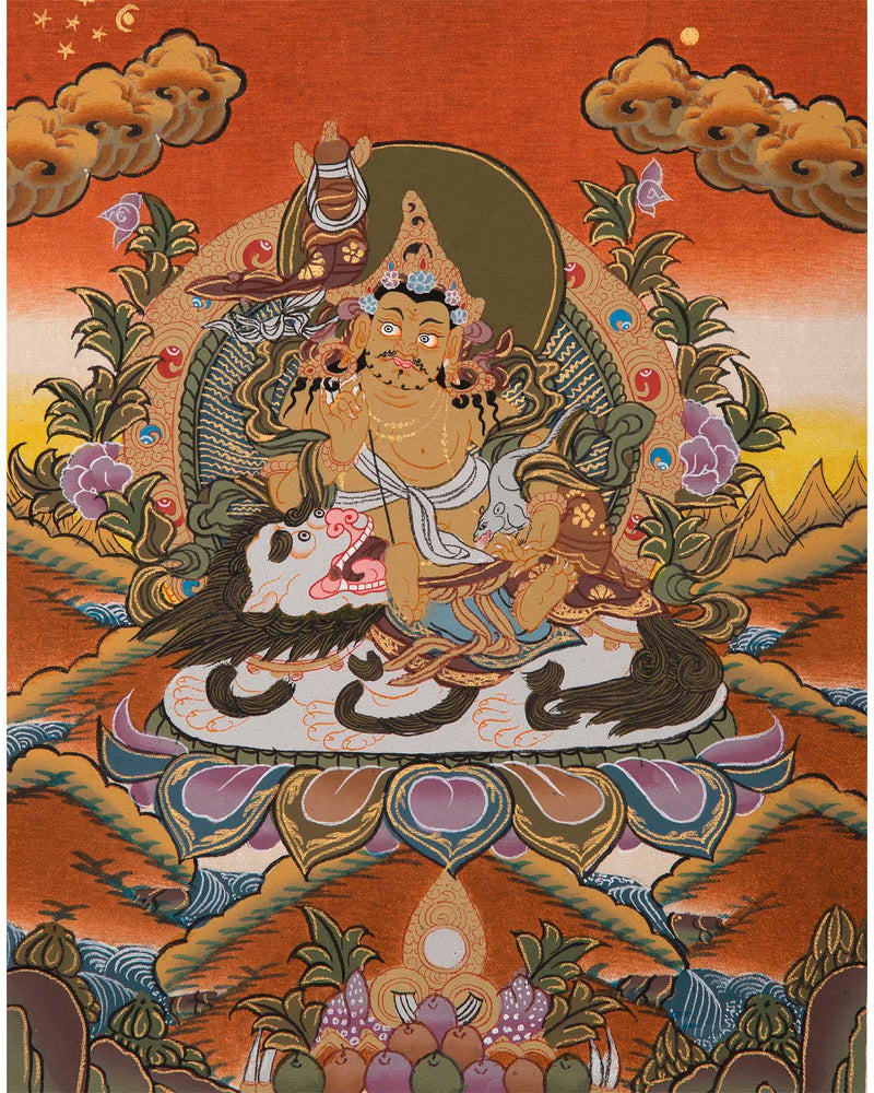 Vaisravana Tibetan Thangka | God Of Wealth | Wall Decors