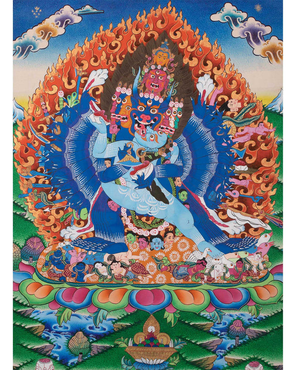 Vajrabhairava Buddhist Thangka | Yamantaka Painting |