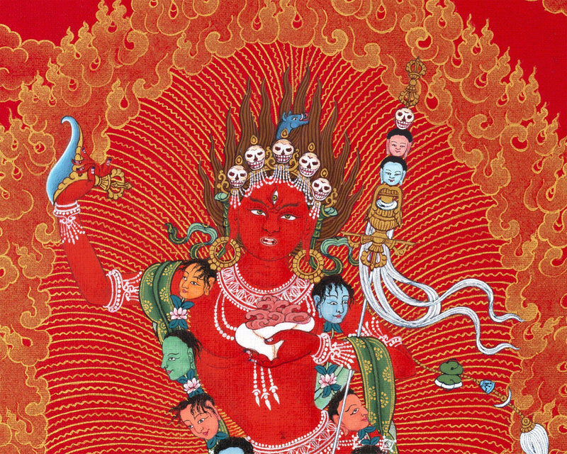 Vajravarahi, Vajrayogini Tibetan Thangka, Traditional Buddhist Painting
