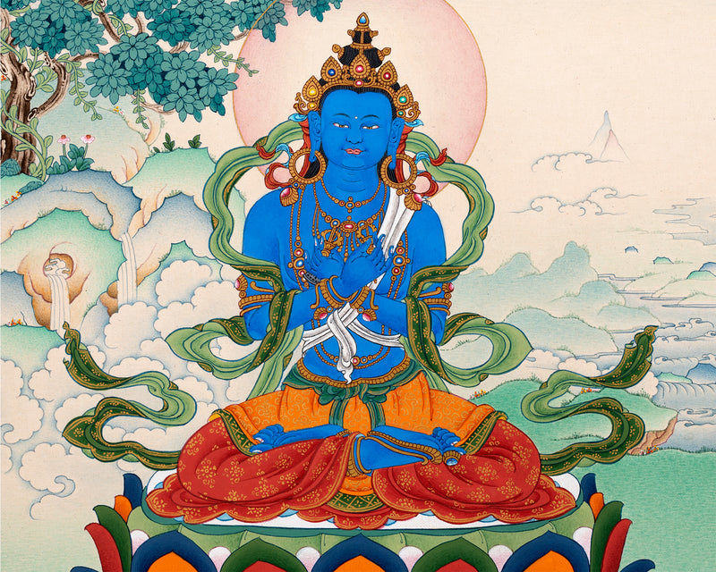 Vajradhara Buddha Thangka | Hand Painted Tibetan Art