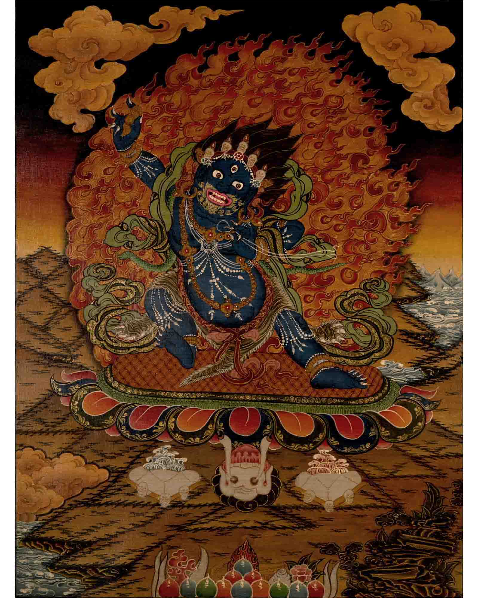 Vajrapani Thangka | Wrathful Bodhisattva | Religious Wall Decors