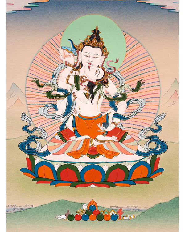 Vajrasattva Yab Yum Thangka