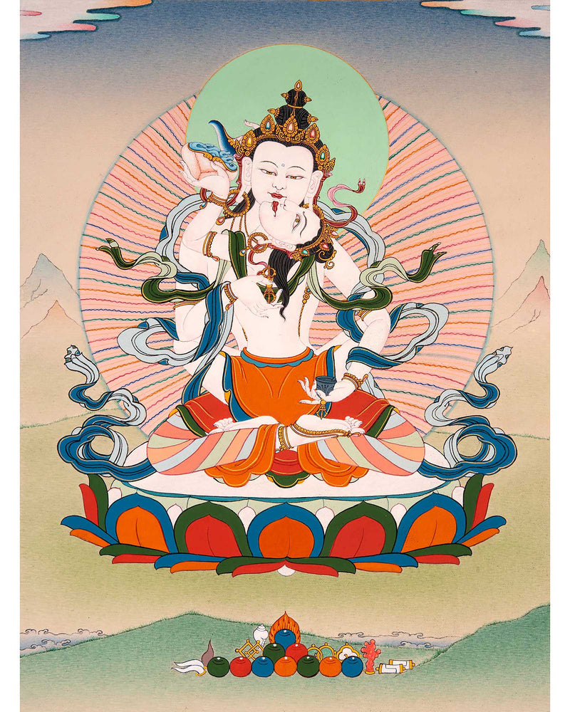 Vajrasattva Yab Yum Thangka