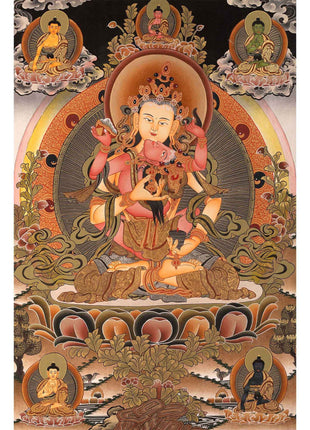 Vajrasattva Dorje Sempa Shakti  YabYum Thangka | The Union Of Compassion And Wisdom | Wall hanging Decoration