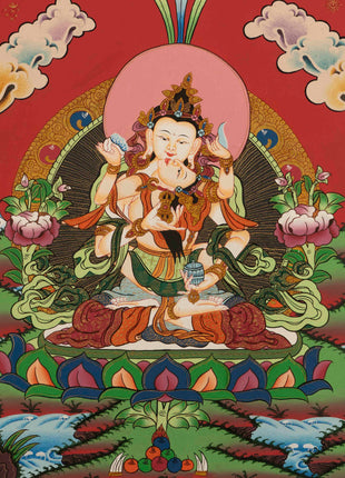 Vajrasattva Shakti Thangka | Religious Wall Decor