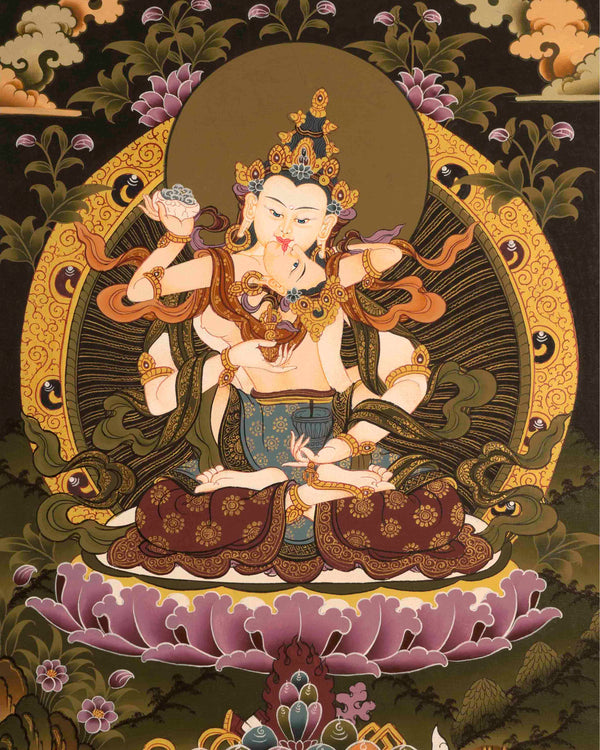 Vajrasattva Thangka | Religious Wall Decoration