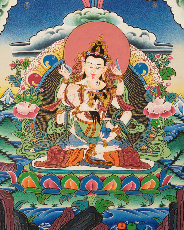 Vajrasattva Yab Yum Thangka | Tibetan Thangka Painting