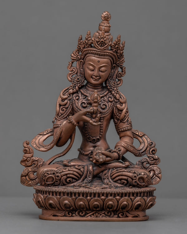 Vajrasattva Statue For Om Vajrasattva Hum Mantra Practice | Copper Body Artwork Of Buddhist Deity