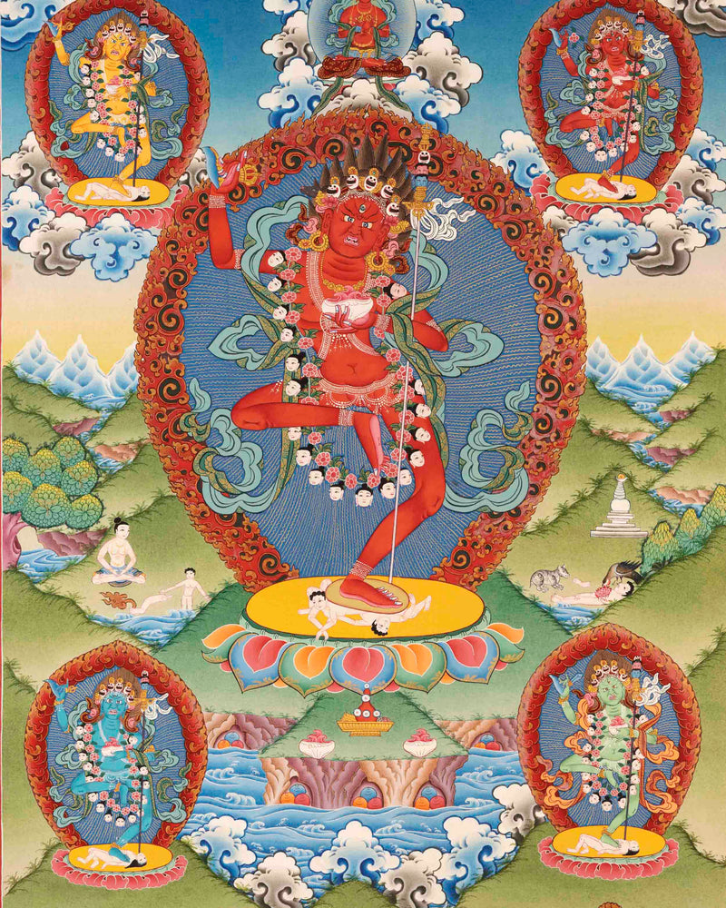 Vajravarahi Thangka | Traditional Buddhist Painting | Wall Hanging Decors