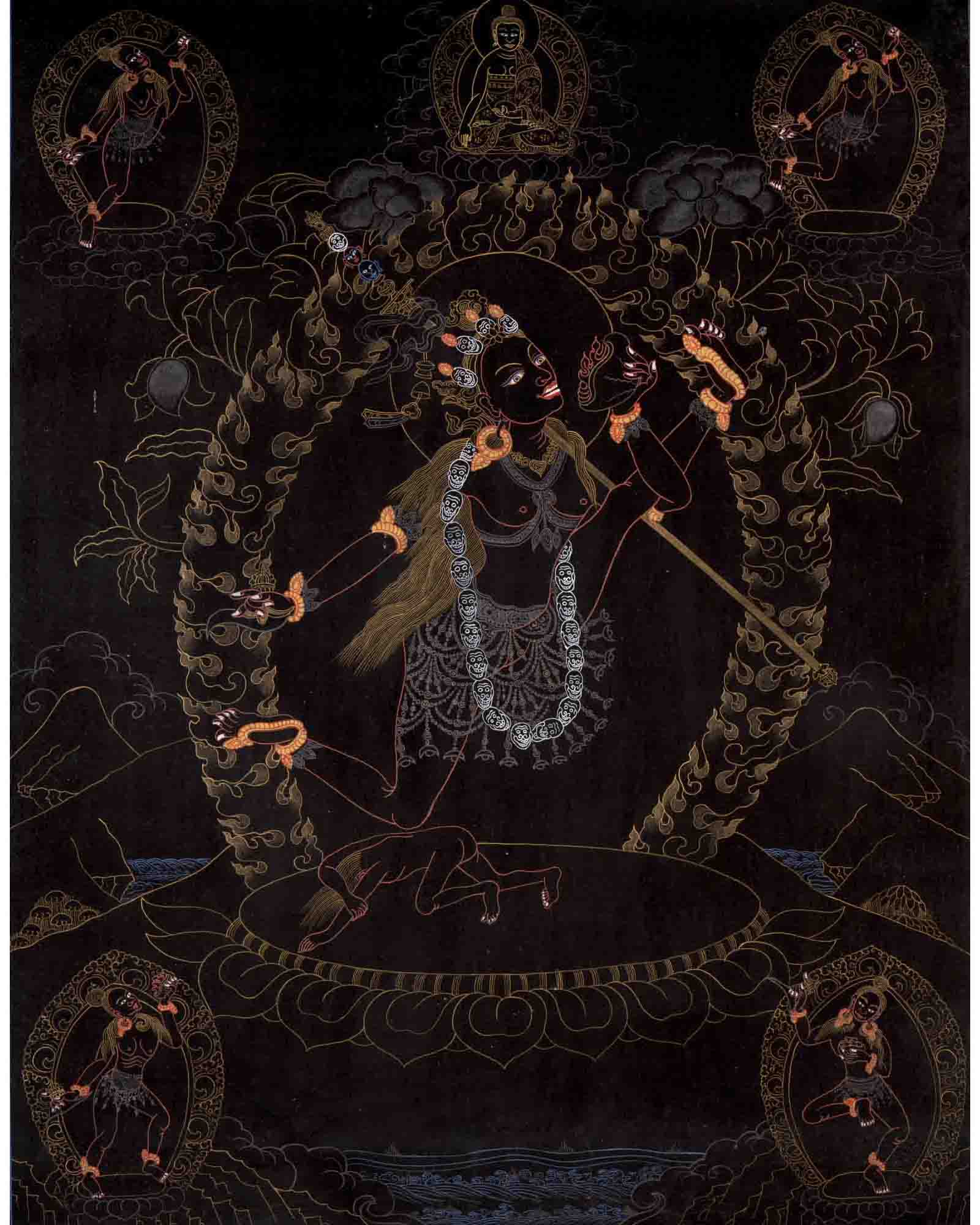 Vajrayogini Thangka | Vintage Handpainting Art | Wall Hanging Decors