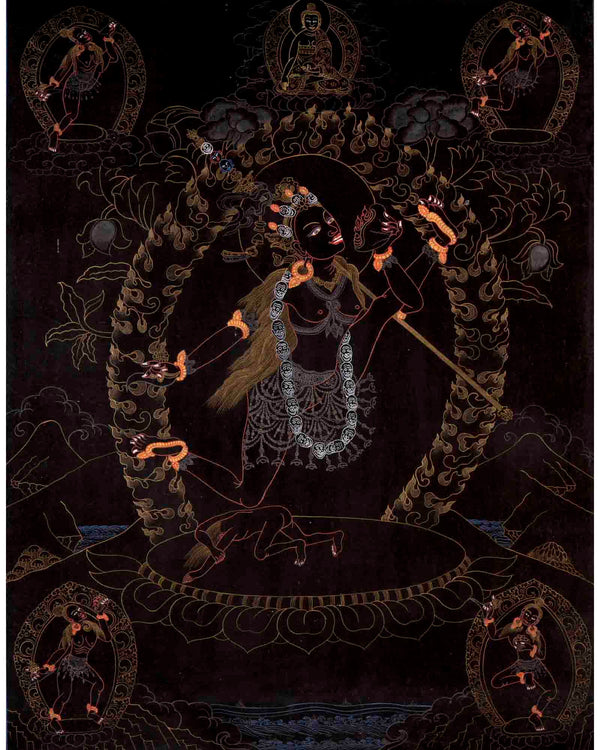 Vajrayogini Thangka | Vintage Handpainting Art | Wall Hanging Decors