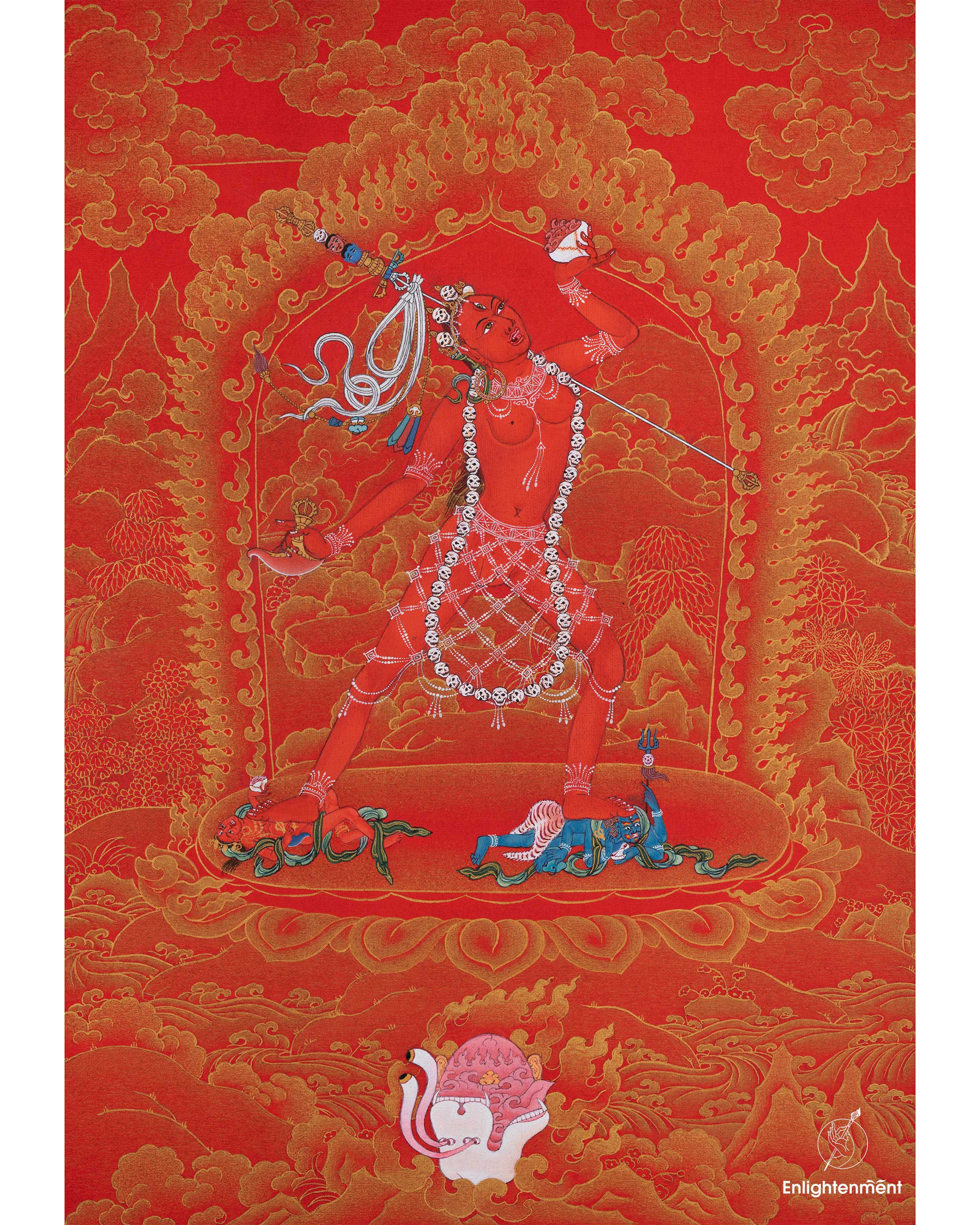 Traditional Himalayan Art Of Vajrayogini Dakini | Tibetan Dakini Thang