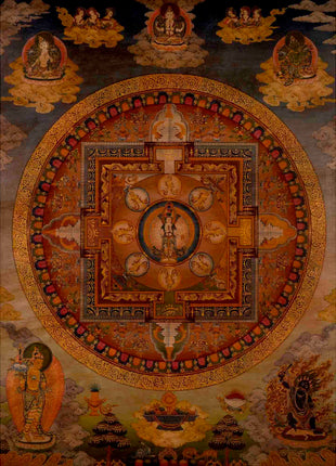 Vinatge Lokeshvara Chenresig Thangka | Traditional Artwork | Wall Decors