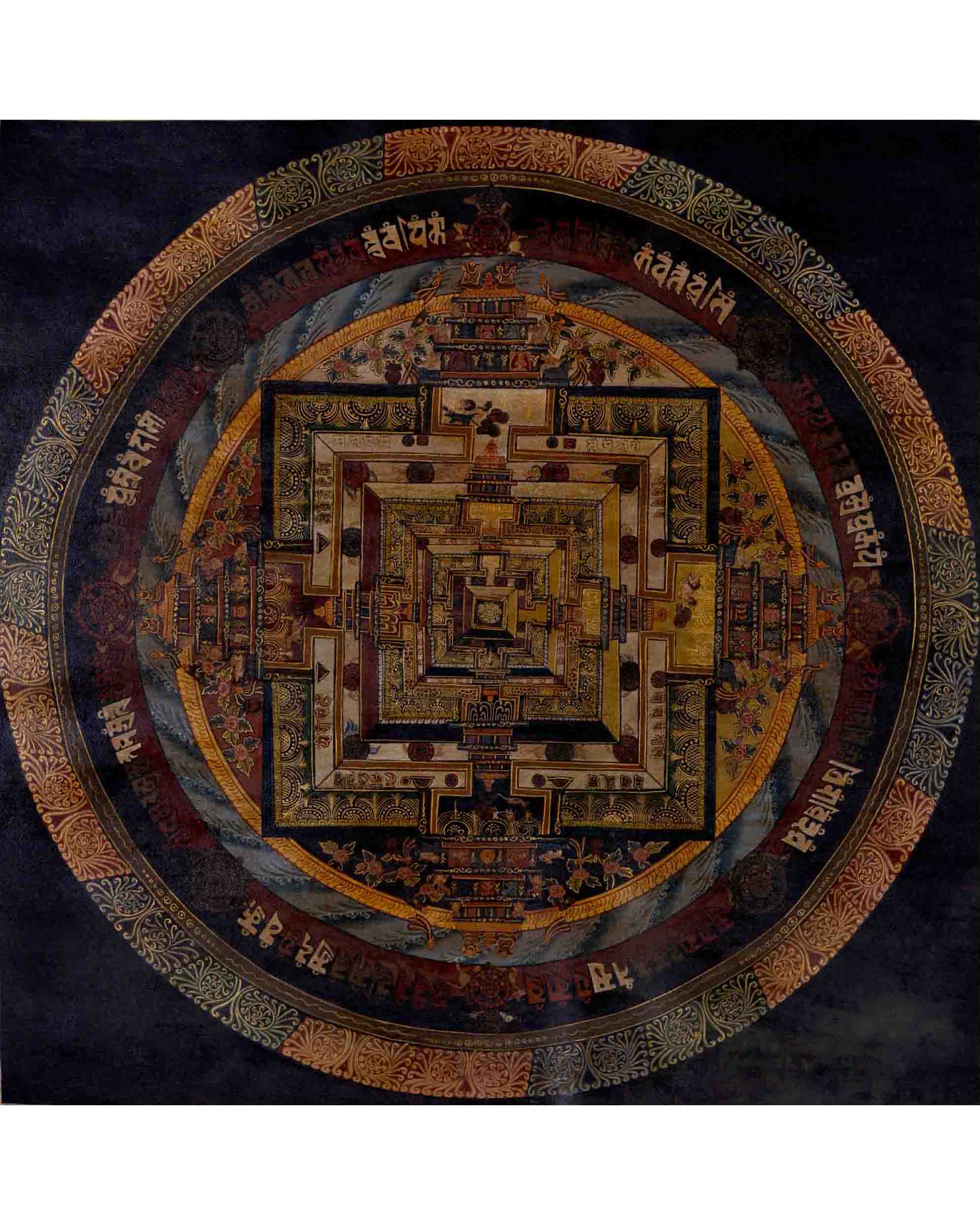 Vintage Kalachakra Mandala | Traditional Thangka Art | Wall Decors