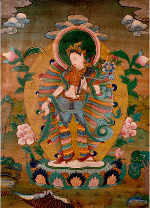 Vintage Padmapani Lokeshvara Art | Tibetan Traditional Thangka | Wall Decors