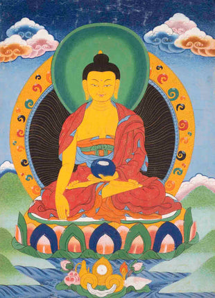 Vintage Shakyamuni Buddha | Traditional Buddhist Thangka | Wall Decors
