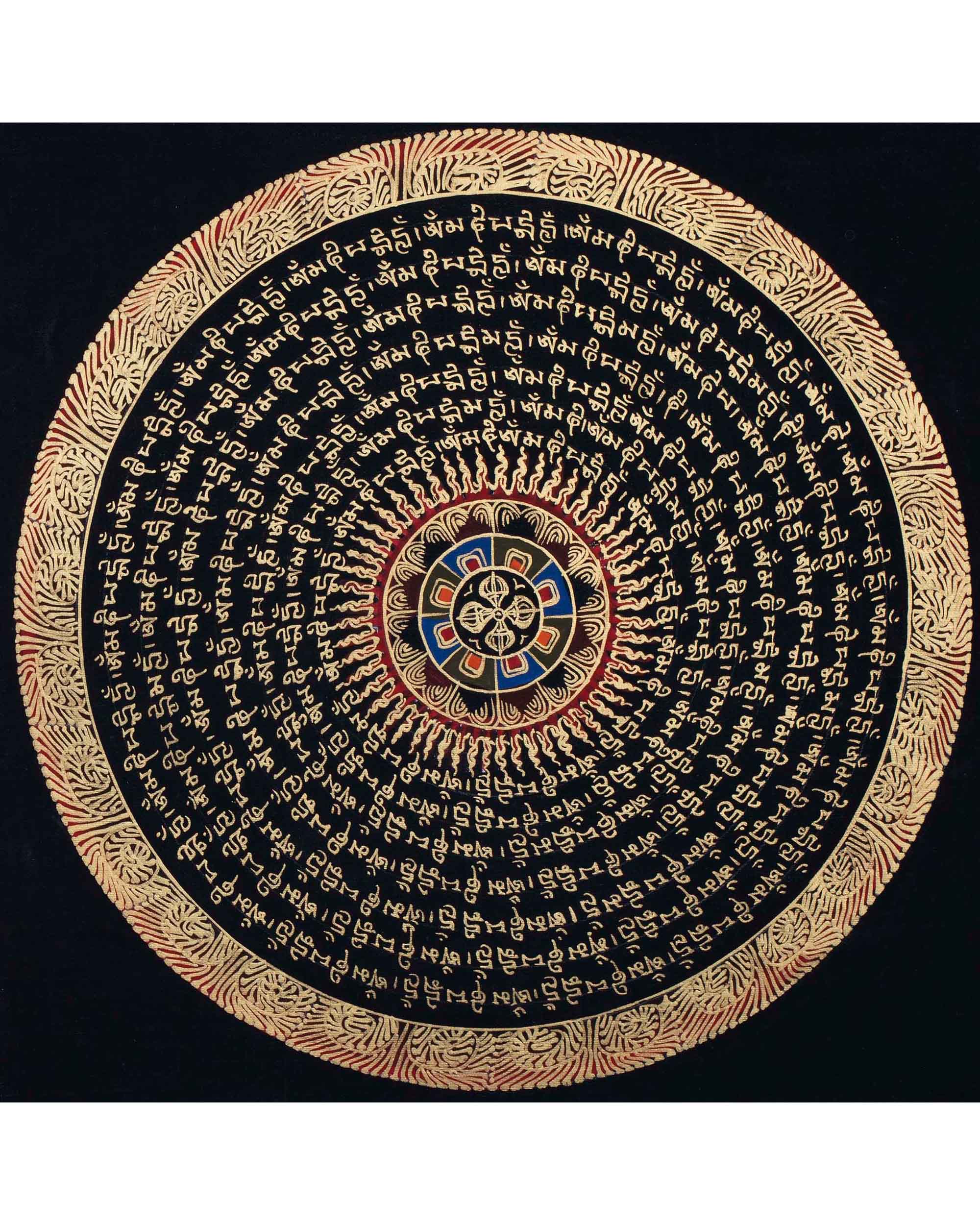 Vishva Vajra Mandala Thangka | Buddhist Handpainted Artwork | Wall Hanging Decor