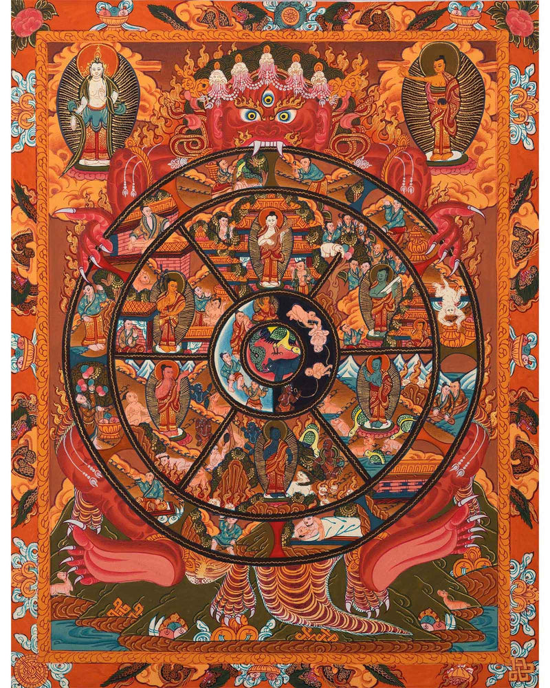 Wheel Of Life Samsara Nirvana | Wall hanging Decoration for Relaxation