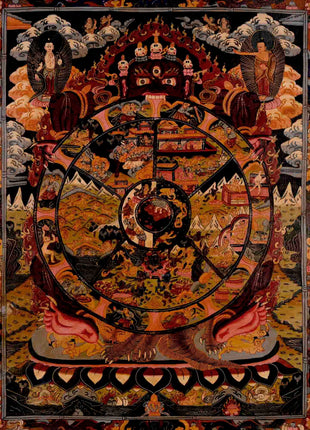 Wheel Of Life Thangka | Traditional Tibetan Art | Wall Decors