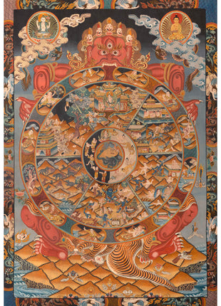 Wheel Of Life Thangka | Hand-Painted Tibetan Buddhist Thangka