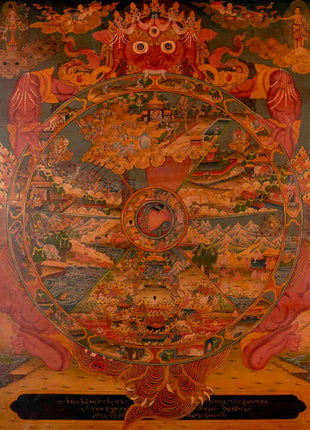 Wheel Of Life Buddhist Thangka | Religious Tibetan Artwork | Wall Decoration