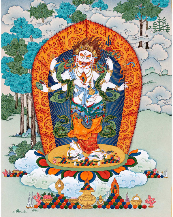 White Mahakala Thangka