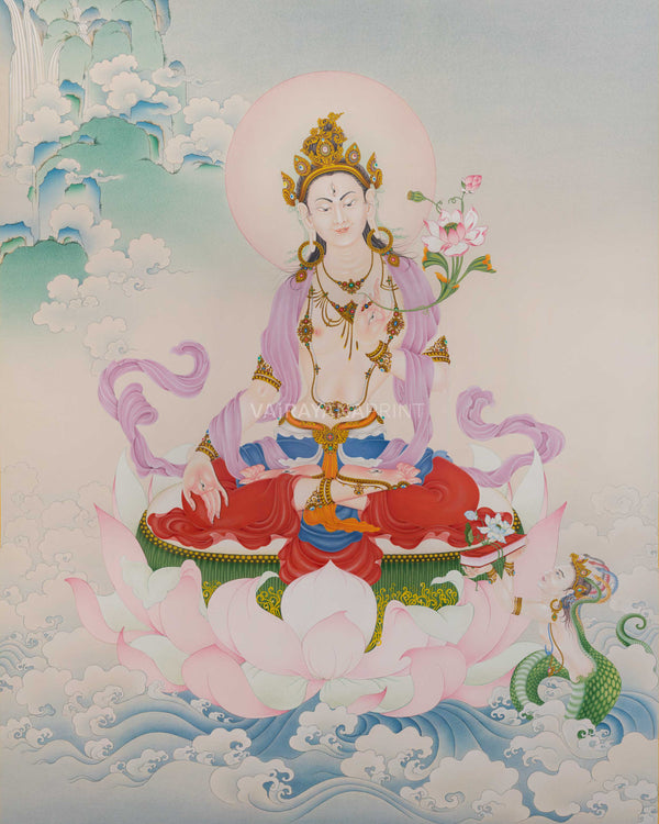 White Tara Digital Print | Mother Deity | LongLife Bodhisattva Thangka