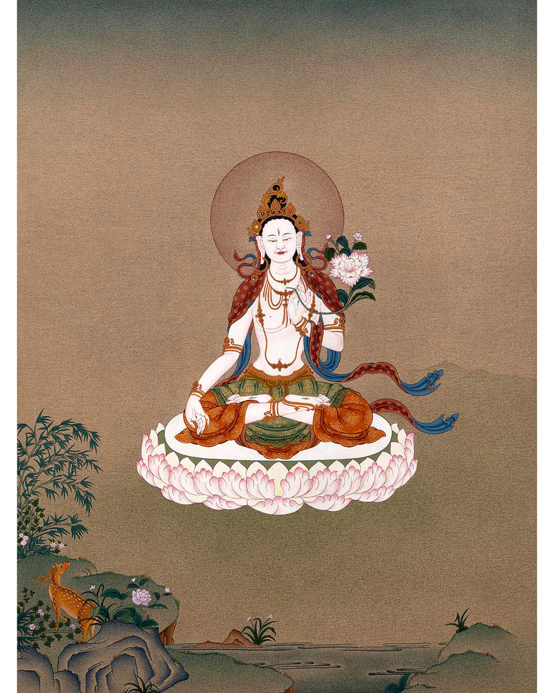 White Tara Thangka, Female Bodhisattva