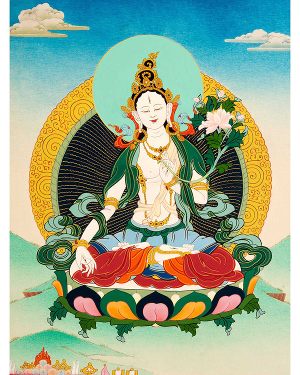 White Tara Practice Thangka