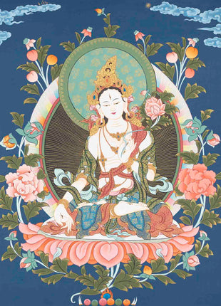 White Tara Thangka Painting | Religious Art | Wall Decors