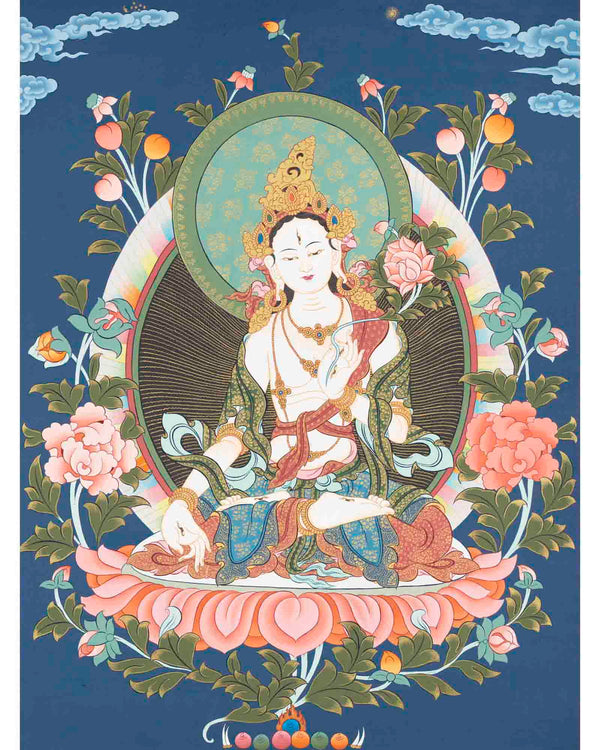 White Tara Thangka Painting | Religious Art | Wall Decors