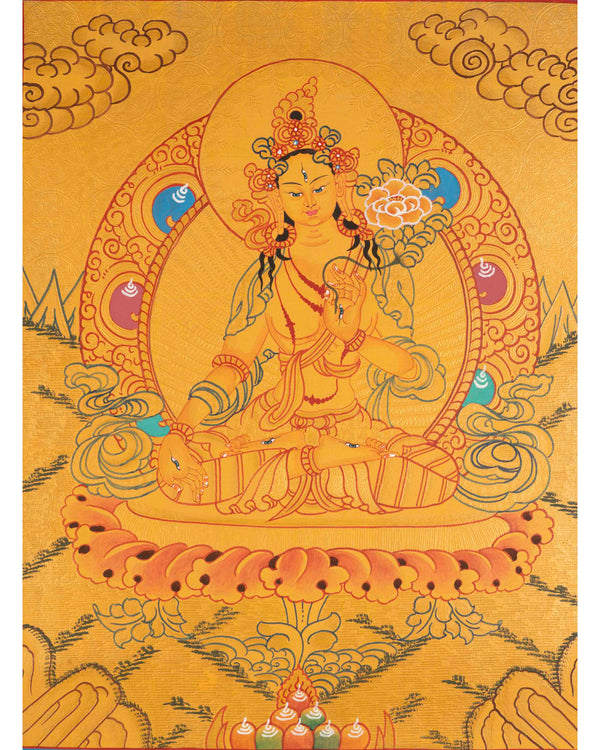 White Tara Thangka | Tibetan Buddhist Religious